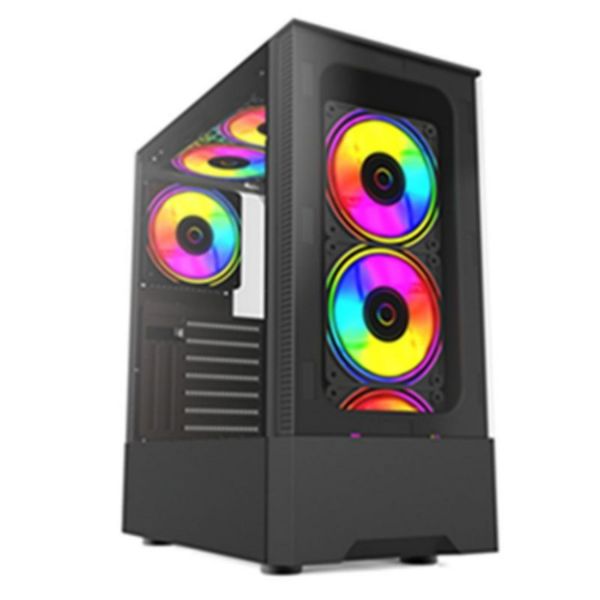 Glass Front ATX MATX Computer Gaming Case With USB3.0 and Fixed color fans Desktop Case